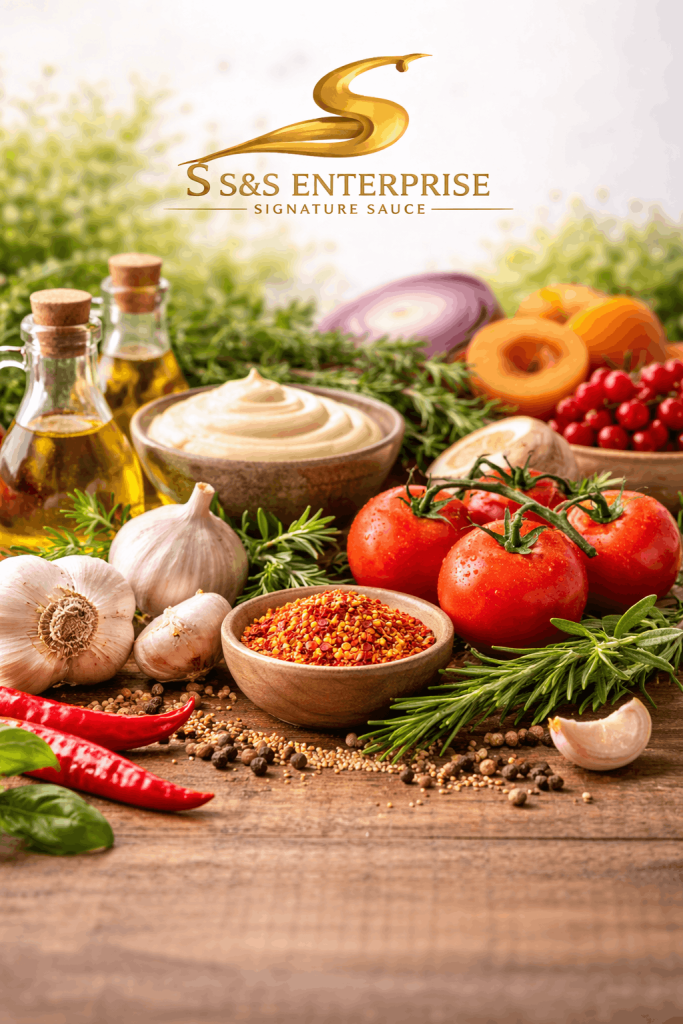 fresh ingredients for signature sauce